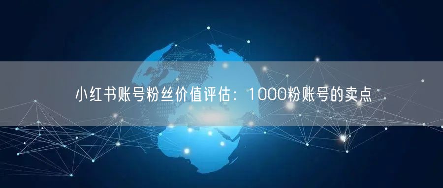 小红书账号粉丝价值评估：1000粉账号的卖点